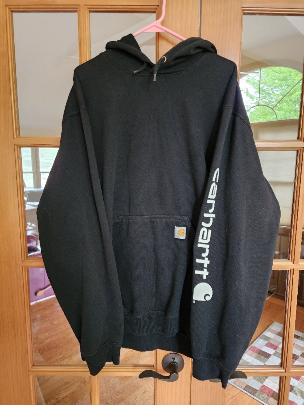 Carhartt Men's Long Sleeve Loose Fit Pullover Hoodie Black Size 2XL